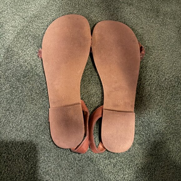 Mossimo Supply Co Brown Braided Flat Sandals [Casual Boho Strappy Style] Sz 9 - Picture 2 of 3